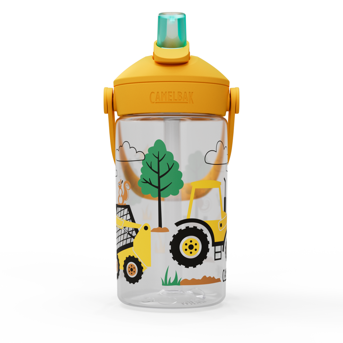 Thrive Flip Straw Kids 14oz, Tractors and Trees